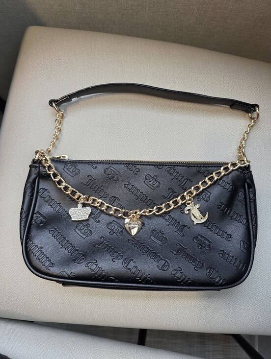 Juicy Couture Handbags - Juicy Couture Black Shoulder Bag Brand New Logo Chain